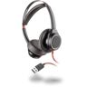 Plantronics Blackwire C7225 binaural USB ANC On Ear headset Telefoon Kabel Stereo Zwart Noise Cancelling Microfoon uitschakelbaar (mute)