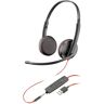 Plantronics Blackwire C3225 binaural On Ear headset Telefoon Kabel Stereo Zwart Ruisonderdrukking (microfoon), Noise Cancelling Volumeregeling, Microfoon
