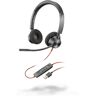 Plantronics Blackwire 3320-M On Ear headset Telefoon Kabel Stereo Zwart Noise Cancelling Volumeregeling, Microfoon uitschakelbaar (mute)