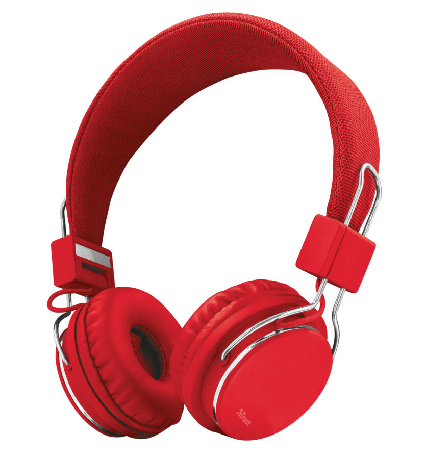 Trust Ziva Foldable Headphone for smartphone/tablet - Red