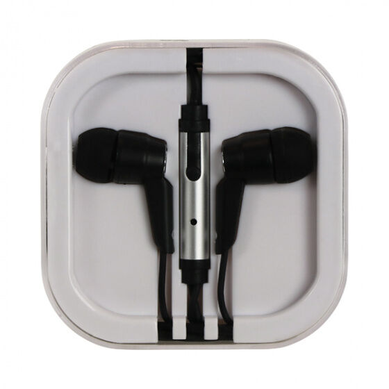 Be Connected oordopjes met microfoon Aux 3,5 mm zwart - Zwart