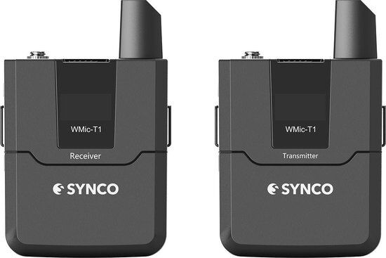 Synco microfoonset WMic T1 9,6 cm zwart 2 delig - Zwart