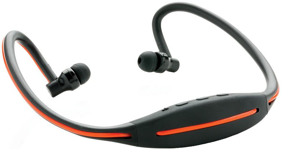 XD Collection running led oortelefoon bluetooth 15,4 cm 2 delig - Zwart,Oranje