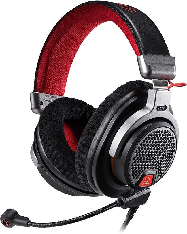 Audio-Technica ATH-PDG1a Premium Open-Air Gaming Headset - Svart/Rød