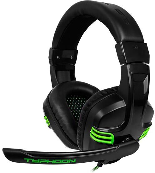 Bg-gaming Auscultadores C/ Fios E Micro Typhoon (preto/verde) - Bg-gaming