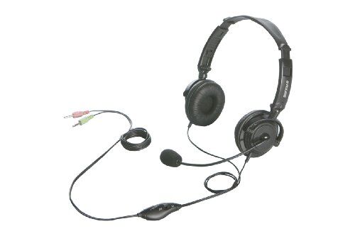 Buffalo Games Buffalo iBUFFALO binaural pannband typ headset halv stängd/brusreducerande mikrofon monterad svart BSH12BK