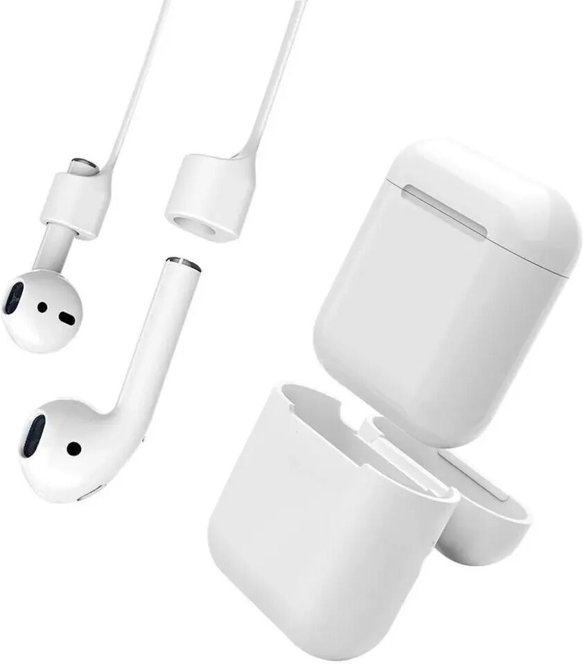 INF AirPod straps / hållare med skydd för laddningsfodral - vit