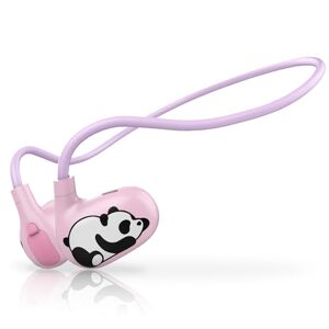 Seflorgo Latest Bluetooth V5.4 Kids Headphones - Cute Panda Open Ear Bluetooth Headphones with Mic for School Tablet Car Trip, Safe 85db Volume Limit Protect Children Hearing (Pink)