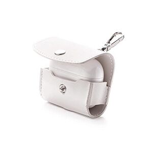KEYLEAN Soft Vegan Leather with Keyring Protective Case for Apple AirPods Pro, Cream