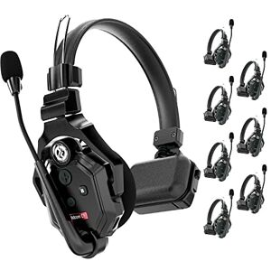 HollyView Hollyland Solidcom C1 Full-Duplex Wireless Headset Intercom System for 1100ft Communication Group Talk, Single-Ear Headset with 1 Master & 7 Remote Headphones 8 Users
