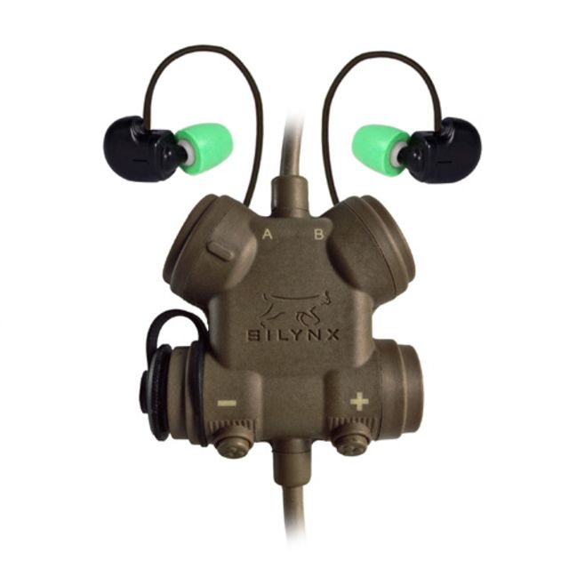 Silynx Clarus Systems Headset Kit - Clarus Control Box, In-Ear Headset with in-ear mic, MBITR/PRC117/152 6 Pin Cable Adaptor, Tan, CLAR-T-N-001