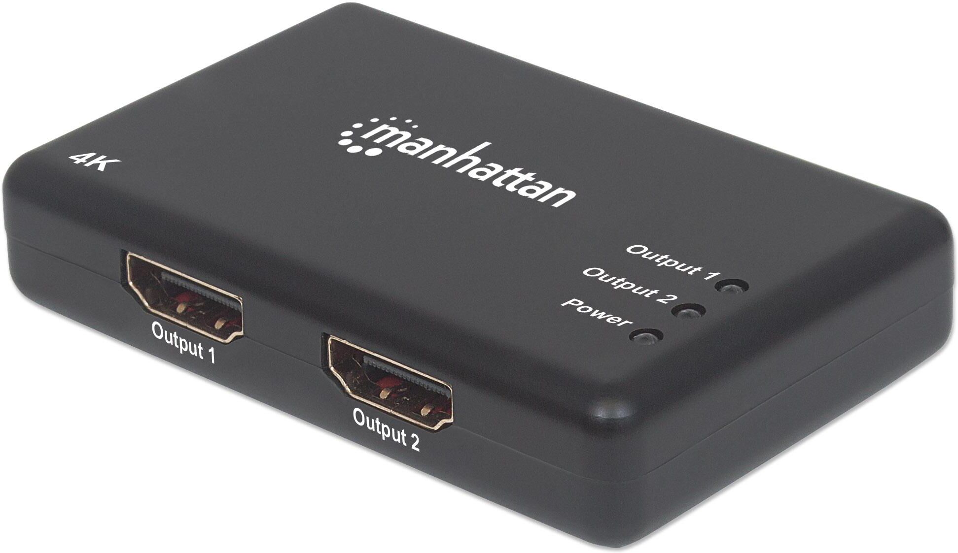 Manhattan Splitter HDMI 4K UHD 3D con LED 2 vie