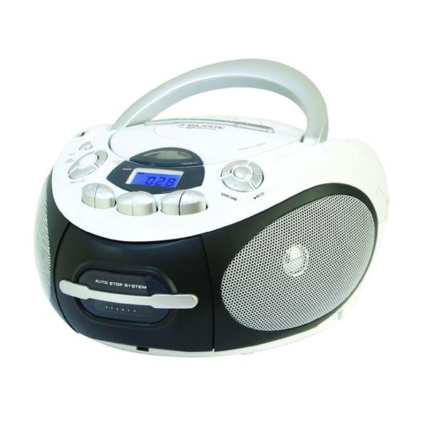 Majestic New AH-2387R MP3 USB Lettore CD personale Nero, Bianco