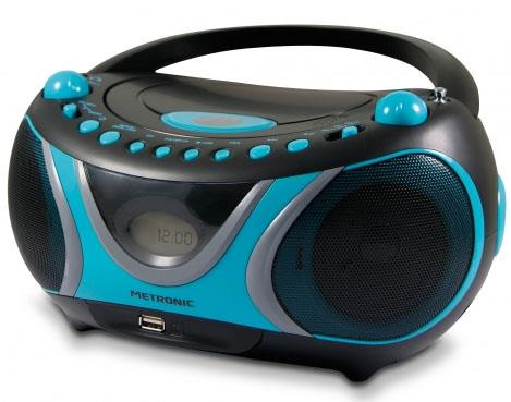 Metronic 477118 Analogico 2W Nero, Blu radio CD