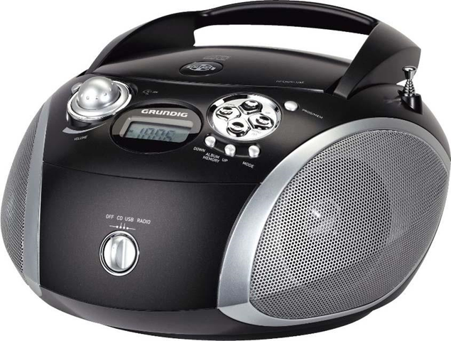 Grundig 1445 Radio CD USB Mp3, Nero/Argento