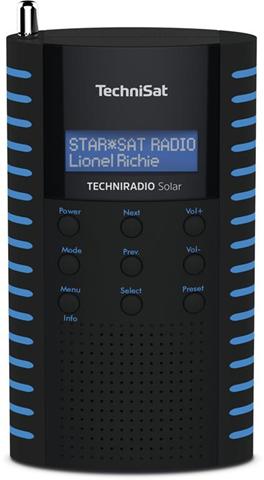 TechniSat Solar Portatile Analogico e digitale Nero, Blu
