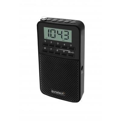 Sunstech rpds81Radio portatile digitale AM/FM con altoparlante integrato e funzione Sleep, colore: nero