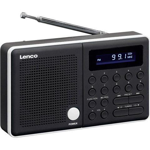 Lenco FM Radio portatile  MPR-034 SD, USB, FM ricaricabile Nero, Bianco