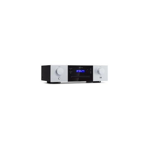 auna CD-1000 DG CD-Player USB MP3 Fernbedienung LED-Display Aluminium Silber