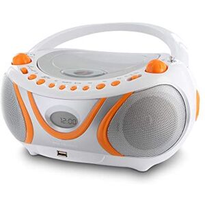 Metronic 477133 Radio / Lecteur CD / MP3 Portable Juicy avec Port USB Orange et Gris - Publicité