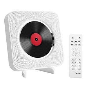 Adirigo Lecteur de CD Portable de Bureau avec Bluetooth Lecteur CD Musical Mural multifuctional intégré dans Les Haut-parleurs HiFi Home Audio Boombox avec télécommande（Blanc） - Publicité