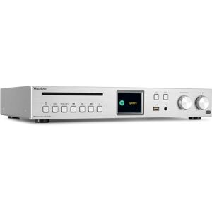 Audizio Brescia Récepteur Internet avec amplificateur, DAB+ et lecteur CD Aluminium - Lecteur simple CD/DVD et MP3