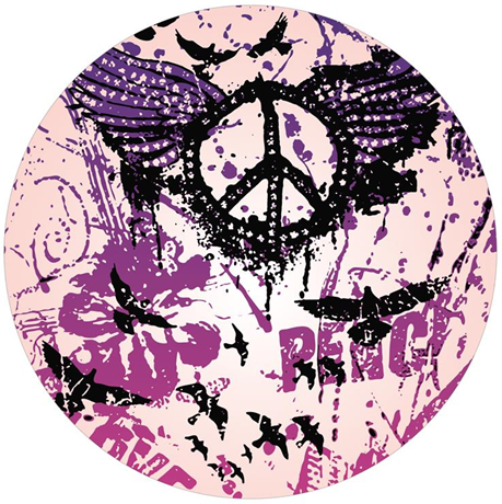 Age Print Panno Feltro Per Giradischi Peace Slipmat