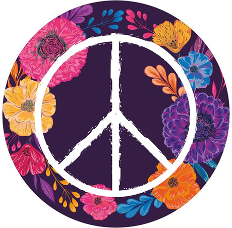 Age Print Panno Feltro Per Giradischi Peace Slipmat