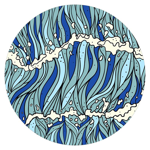 Age Print Panno Feltro Per Giradischi Pattern Waves Slipmat