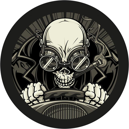 Age Print Panno Feltro Per Giradischi Driving Skull Slipmat