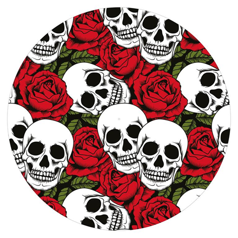 Age Print Panno Feltro Per Giradischi Skull'N'Roses Slipmat