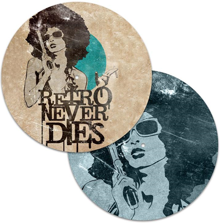 Age Print Panno Feltro Per Giradischi Fronte E Retro Retr Never Dies Slipmat