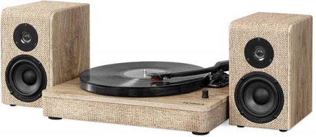 Victrola VM-130-FOT-EU piatto audio Giradischi con trasmissione a cinghia Beige, Nero, Legno