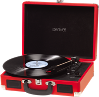 Denver Gira-discos 3/45/78rpm Vintage 2x 1w (vermelho) - Denver