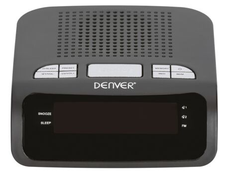 Denver Rádio Despertador CR419MK2 (Preto - Digital - Alarme Duplo - Função Snooze - Corrente)