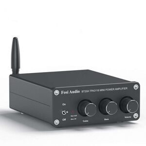 High Discount Fosi BT20A 200W Bluetooth 5.0 Stereo Audio 2-kanals forstærkermodtager Mini Hi-Fi Klasse D Integreret forstærker 2.0 CH til hjemmehøjttalere