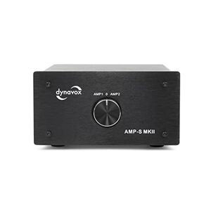 Dynavox AMP-S MK II, Pupitre de sélection ampli/Enceinte, Chassis en métal, Plastron de 4 mm en Aluminium. Amplificateur stéréo, Bornes à Visser et fiches Bananes, Coloris Noir - Publicité