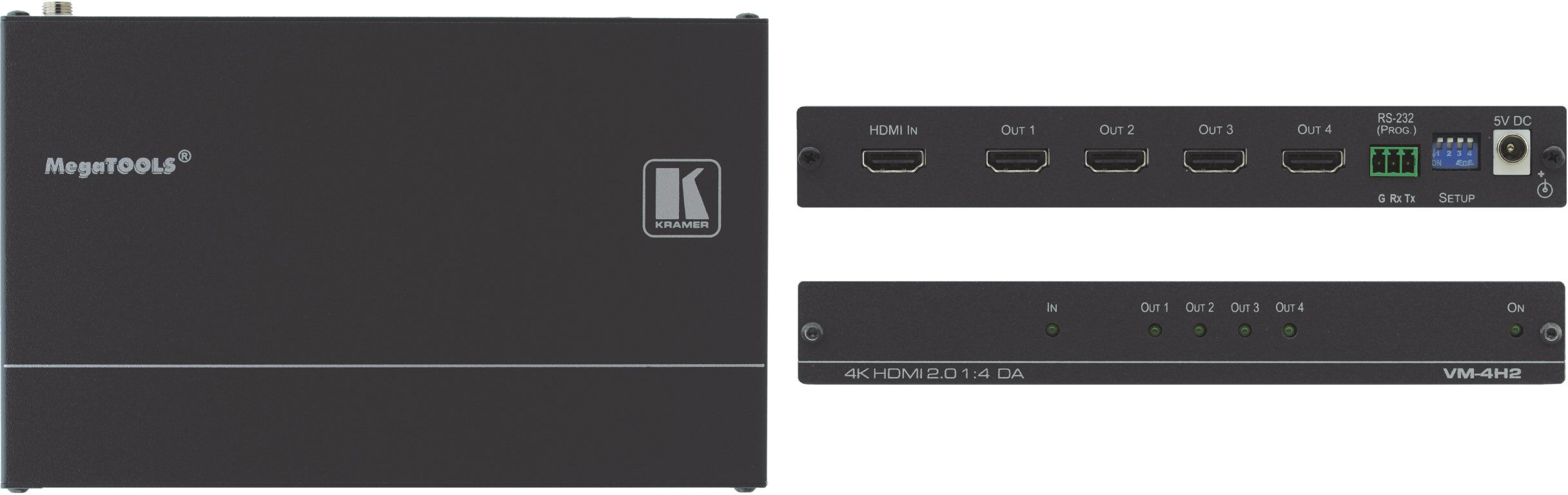 Kramer Electronics VM-4H2 amplificatore video Nero [VM-4H2]