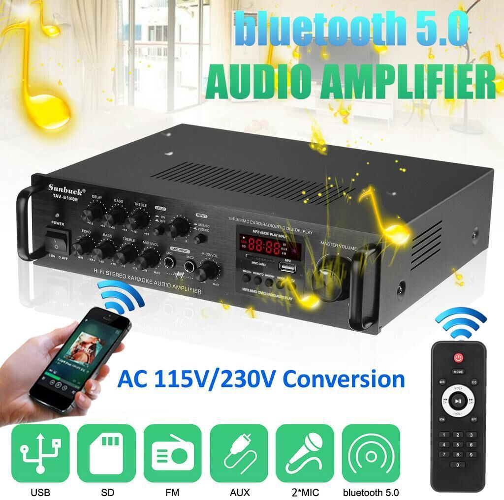 Decor Dream 2000W 5 Channel bluetooth HiFi Stereo Amplifier LED Digital Karaoke amplificador audio Home Cinema Home Theater Amplifiers