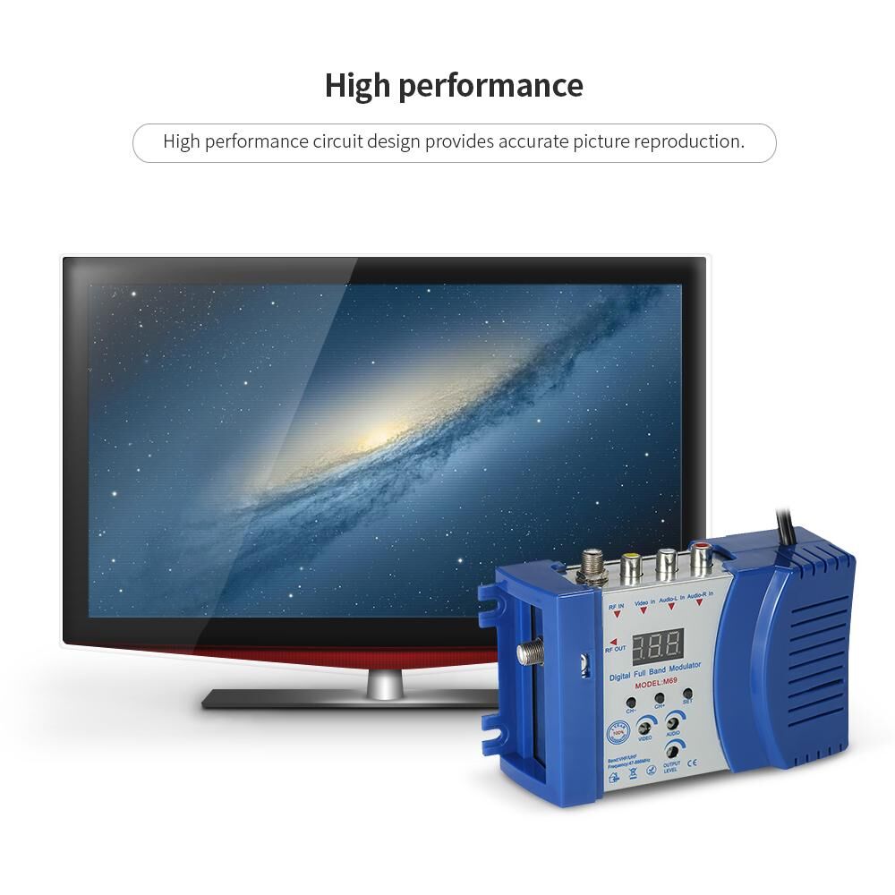 TOMTOP JMS Compact RF Modulator Audio Video TV Converter RHF UHF Signal Amplifier AC230V