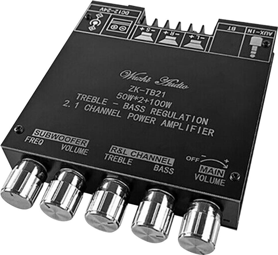 TOMTOP JMS 2.1 Channel BT Audio Amplifier Module AUX BT5.0 Audio Input Subwoofer   Left and Right Channel