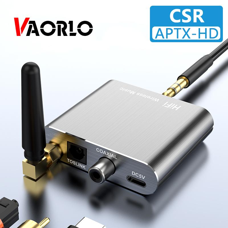 VAORLO CSR Wireless Receiver APTX-HD Bluetooth 5.2 HiFi Stereo Audio Adapter Support Coaxial Optical Fiber aptX-LL For Headphone TV Amplifier
