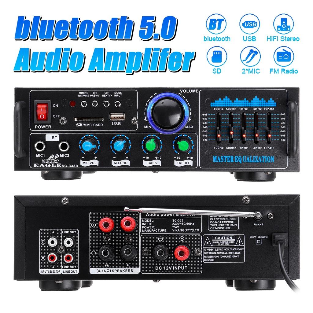 Ideal World 2000W bluetooth Stereo Amplifier 220V Surround Sound Mixer FM AUX USB SD AMP Home Cinema Karaoke Remote Control 2 Micphone