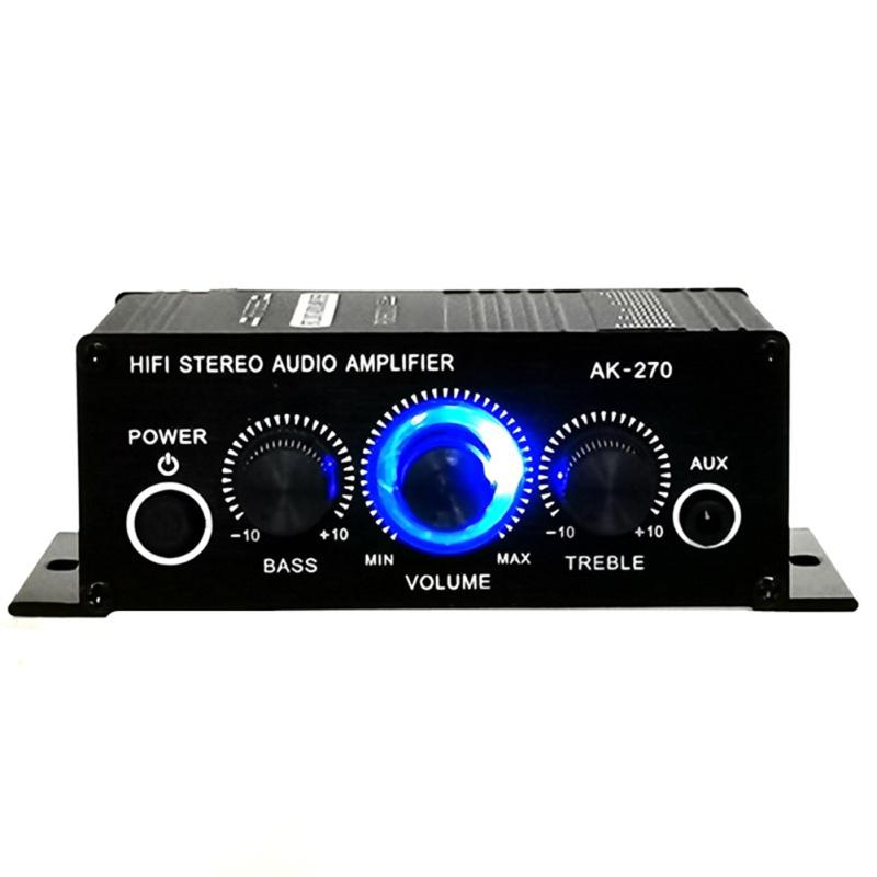 Entertainment 2 AK270 Home Stereo Amplifier 20Wx2 12V Stereo Power Amplifier 2 Channel Integrated Mini Speaker Amp For Car Home