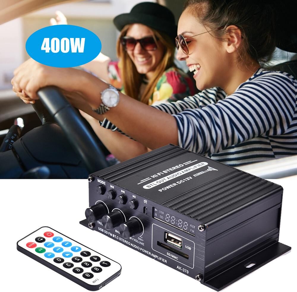 VehicleKit 400W DC12V BT Amplifier HiFi Car Stereo Music Receiver FM MP3 Power-Amplifier