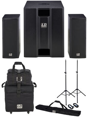 LD Systems Dave 8 Roadie Bundle Black