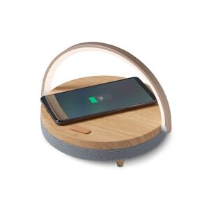 Bluetooth®-Lautsprecher mit kabellosem Ladegerät und LED-Nachtlicht - Tchibo - Grau Kunststoff   unisex