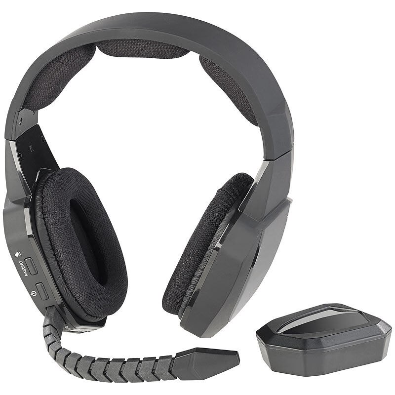 auvisio Digitales Gaming-Funk-Headset mit TOSLINK & 12-Stunden-Akku, 2,4 GHz