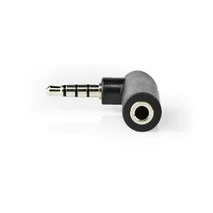 Nedis Stereo-Audio-Adapter - 3.5 mm Stecker - 3.5 mm Buchse - Vernickelt - 90° abgewinkelt - Metall - Schwarz - 10 Stück - Plastikbeutel Nedis