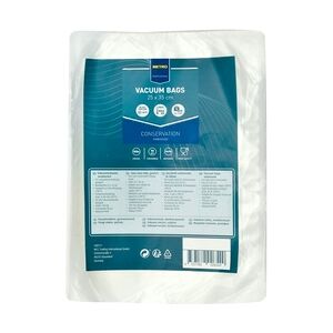 Metro Professional Geprägte Vakuumbeutel, PA/PE, 25 x 35 cm, 100/90 μm (Dicke geprägte/glatte Seite), beständig bei 100°C für max. 4 Std., 100 Stück